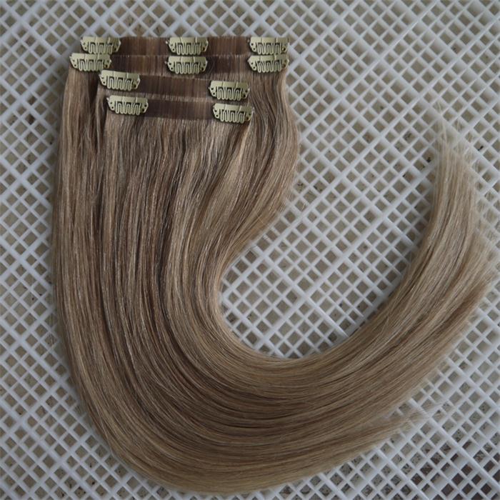 Seamless PU Clip in Hair