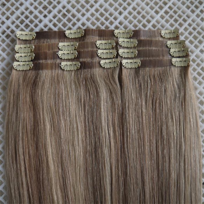 Seamless PU Clip in Hair