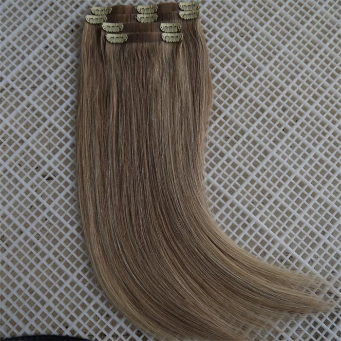 Seamless PU Clip in Hair