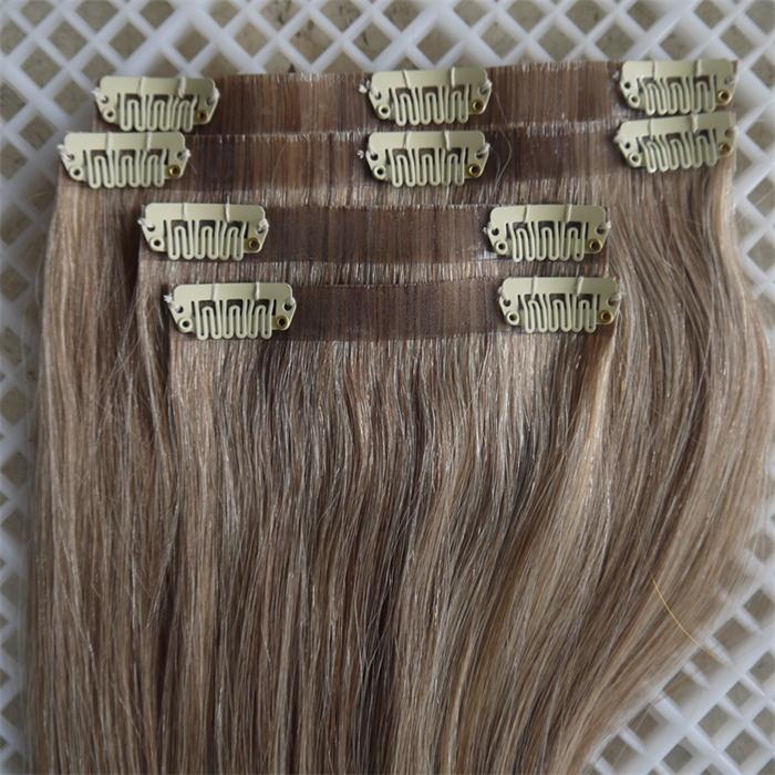 Seamless PU Clip in Hair